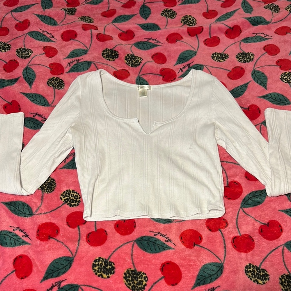 White Ribbed Women's Top
